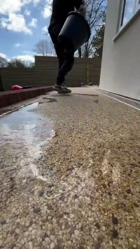 Prueba de drenaje sobre piso permeable
